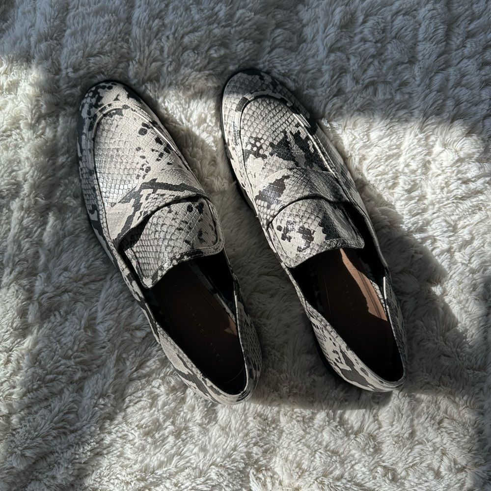 Zara snakeskin loafers